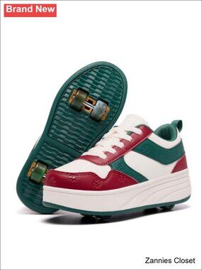 🎄 Dual-Function Roller Skate Shoes Christmas Theme Sneakers for Women Girls